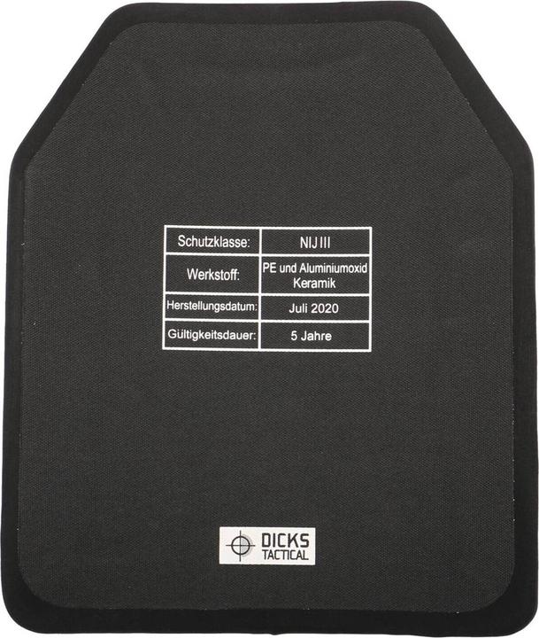 Actual product image Dicks Tactical NIJ III ballistic protection plate