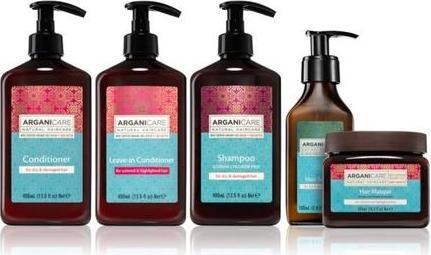 Image du produit Arganicare Coffret huile d'argan et beurre de karité - pour cheveux abîmés et colorés (Set soin capillaire)