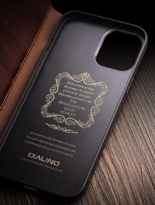 Image du produit QiAlino Fourre Flip cuir véritable (Apple iPhone 12 Pro Max)