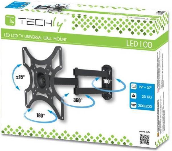 Produktbild Techly Wall Support Full Motion (Wand, 37", 25 kg)