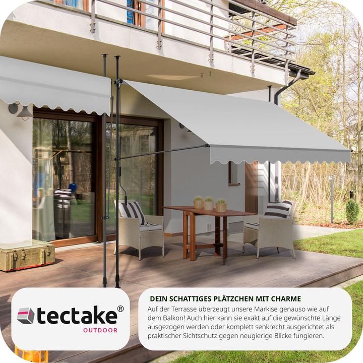 Produktbild tectake Klemmmarkise mit Handkurbel, höhenverstellbar (3 m)