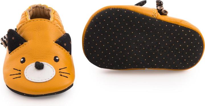 Image du produit Moulin Roty Chaussons en cuir chat jaune 18/24 mois, Les Moustaches (18, 19, 20, 21, 22, 23, 24)