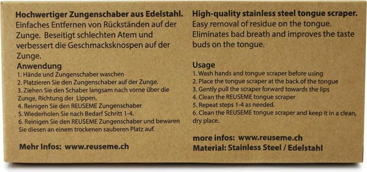 Actual product image ReUseMe Zungenschaber aus Edelstahl (Tongue scraper, 3 x)