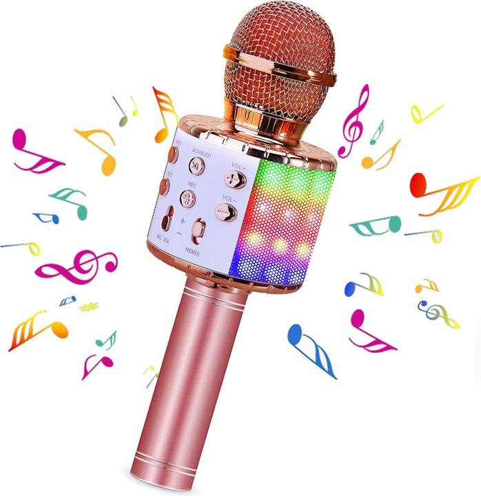 Actual product image Esmée Karaoke microphone with Bluetooth, AUX & speaker - rose gold (iOS/Android)