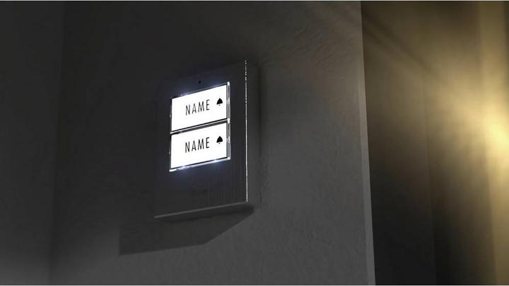 Image du produit M-E Bouton de sonnette en acier inoxydable avec système d'éclairage automatique pour maison 2 familles