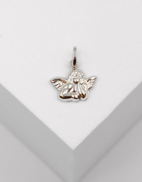 Immagine prodotto Muau Ciondolo angelo oro bianco 750, 16x13 mm (Oro bianco 750/18 carati)