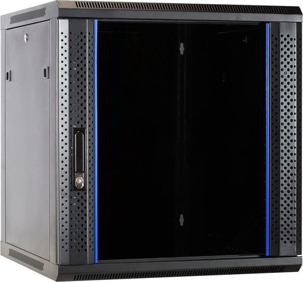 Dsit 12 HE Serverschrank, Wandgehäuse mit Glastür (BxTxH) 600 x 600 x 635mm (12 HE, 19 Zoll Rack)