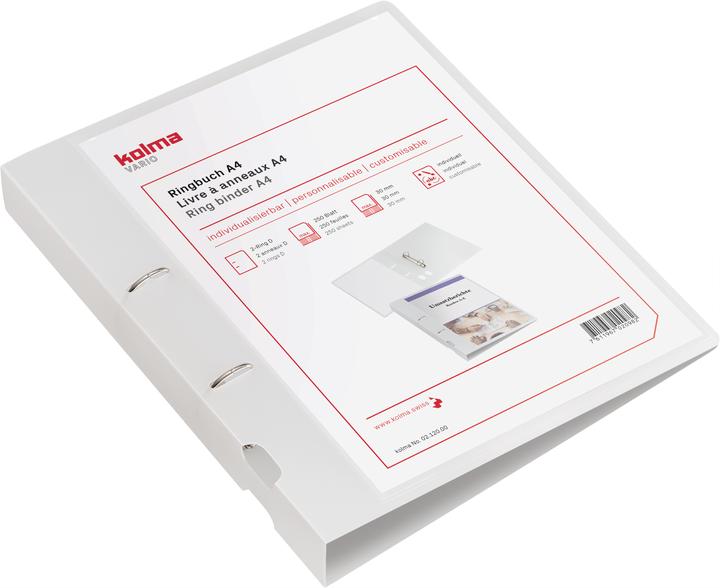 Produktbild Kolma Ringbuch Vario A4 2 Ringe Füllhöhe 3 cm farblos (A4, 39 mm, 1 Stück)