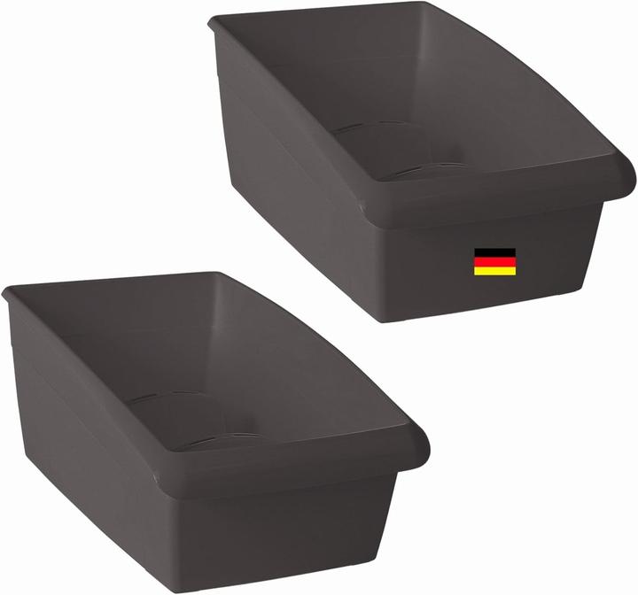 Produktbild Novaliv 2er Set Medikamenten Organizer gross Hausapotheke - 25 x 16 cm ANTHRAZIT GRAU mit Abtrennung (25 x 16 cm)