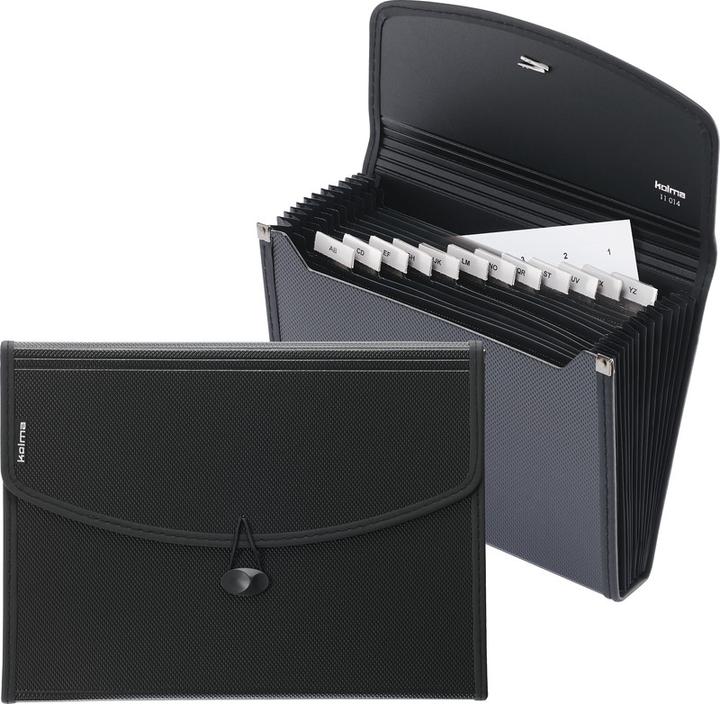Kolma Compartment folder Selection A5 Recycling 12 tabs black (A5, 1 x)