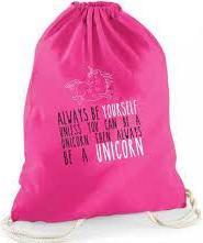 Produktbild 4you Design Statement-Turnbeutel Always be yourself unless you can be a unicorn then always be a unicorn pink