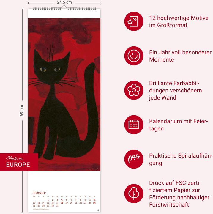 Image du produit Rosina Wachtmeister Vertical Kalender 2026 (24,5 x 69 cm, Allemand)
