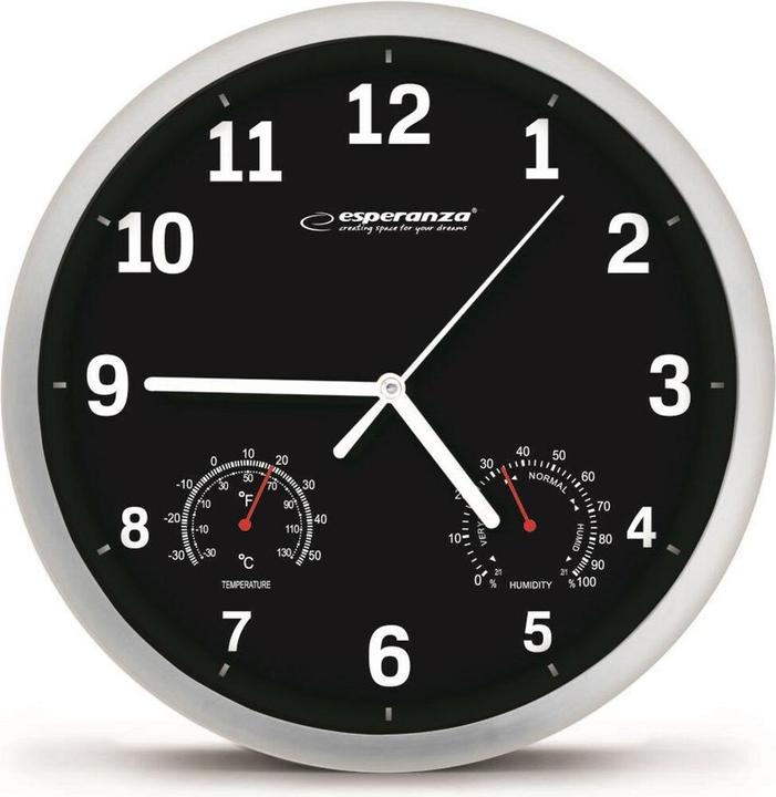 Image du produit Esperanza horloge murale Lyon noir (EHC016K) (25 cm)