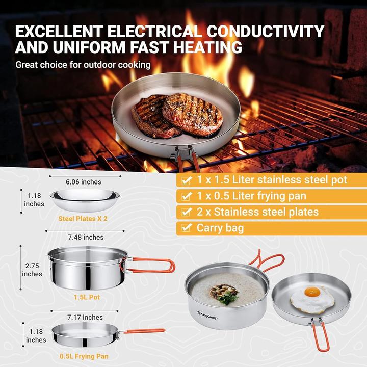 Actual product image Kingcamp Camping Cookware Set (17pcs, 2 people)