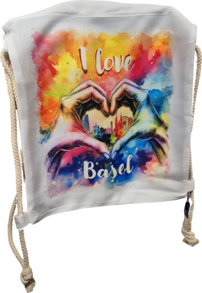 CreaDiva Premium Baumwoll-Turnbeutel Basel - Love Basel