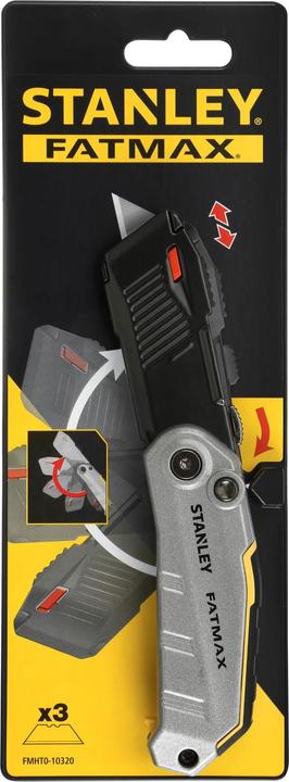 Immagine prodotto Stanley Coltello pieghevole FatMax FMHT010320 (con apertura automatica tramite pulsante, retraibile (Taglierini)