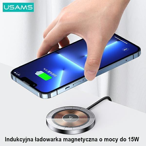 Image du produit Usams Ład. indukcyjna US-CD183 magnetic 15W czarny/black CD183CDX01 (15 W)