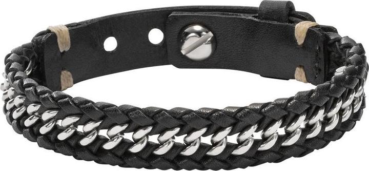 Fossil Armband Vintage Casual (18.50 cm, Leder, Edelstahl)