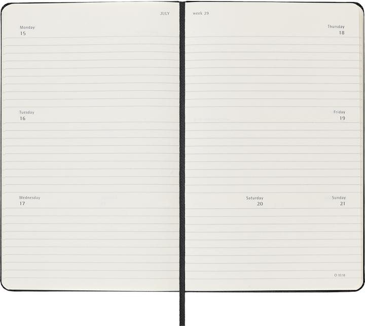 Actual product image Moleskine Weekly calendar (A5, English)
