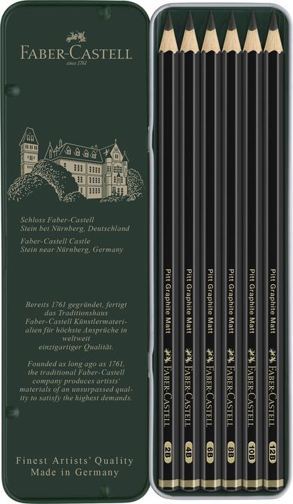 Image du produit Faber-Castell Pitt Graphite 6 pièces (2B, 10B, 8B, 6B, 12B, 4B, 6 x)