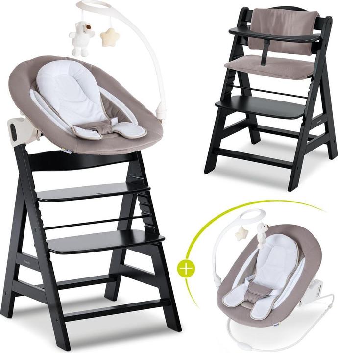 Produktbild Hauck Hochstühle Alpha Plus Black 4-tlg. Newborn Set Deluxe (Hochstuhl)