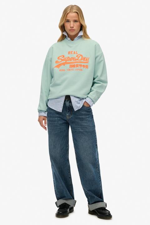 Image du produit Superdry Pull ample à col ras-du-cou fluo Vintage Logo (14)