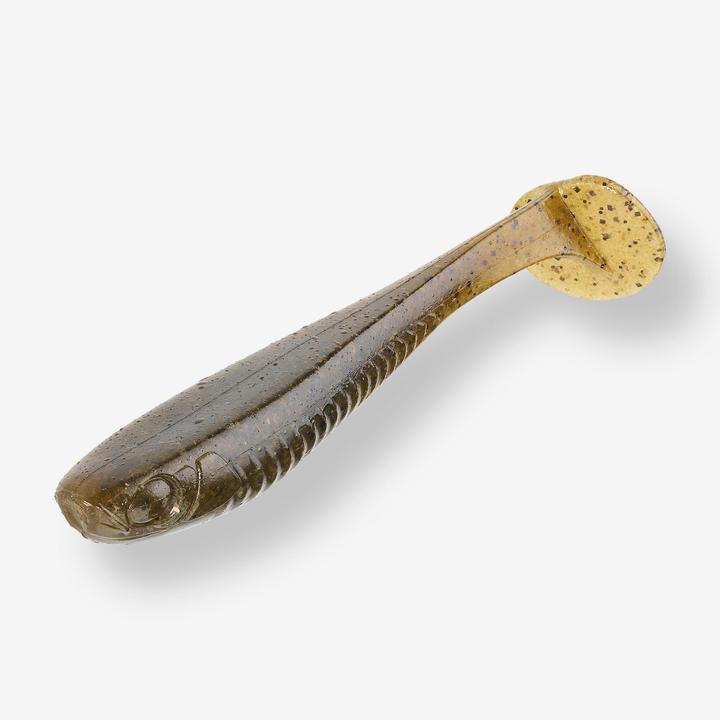 Image du produit Caperlan Leurre souple pêche YUBARI FAT SHAD avec attractant Green Pumpkin Black Flakes (15 cm)