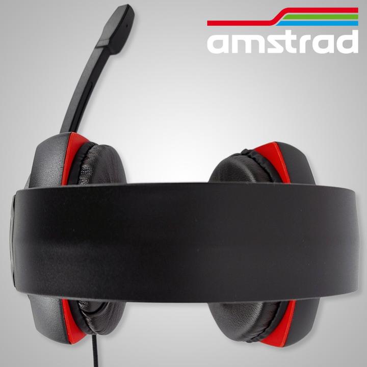 Actual product image Amstrad Gaming Headset 40mm Power Bass Black / Red (Cable)