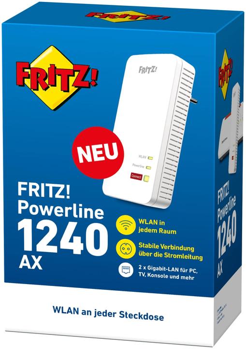 Image du produit AVM FRITZ!Powerline 1240 AX Single (1200 Mbit/s)