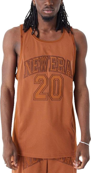 New Era Poly Mesh Tank Top - BRAND LOGO earth braun - XL (XL)