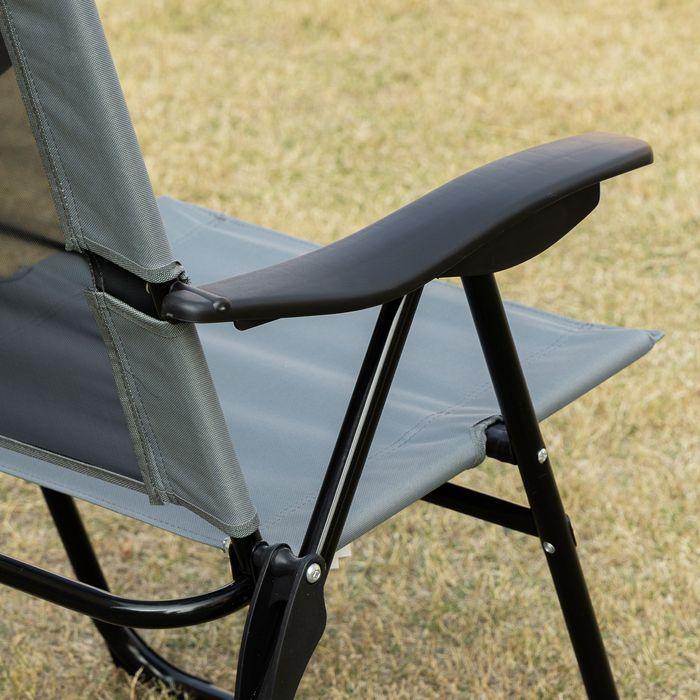 Produktbild Swisshandel24 2er-Set Klappstuhl klappbarer Gartenstuhl mit verstellbarer Rückenlehne Armlehne Campingstuhl für Ga
