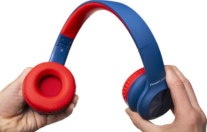 Produktbild PowerLocus PLED Bluetooth-Kinderkopfhörer blau/rot