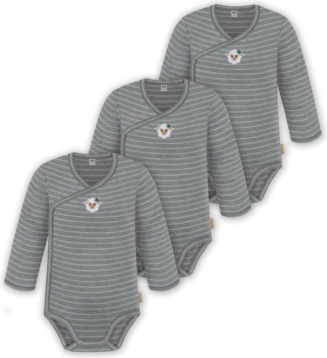 Actual product image Normani 3-pack multipack baby bodysuit merino long-sleeved body with buttons - 9345 (56)