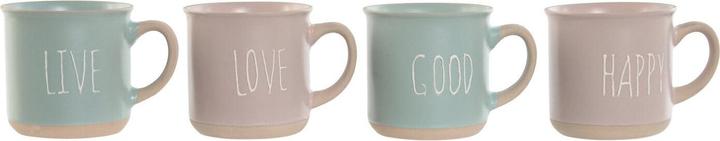 Actual product image Esprit Satz von 4 Henkelbechern Home Blau Rosa Steingut 355 ml 9,7 x 7 x 9,2 cm (355 ml, 4 x)