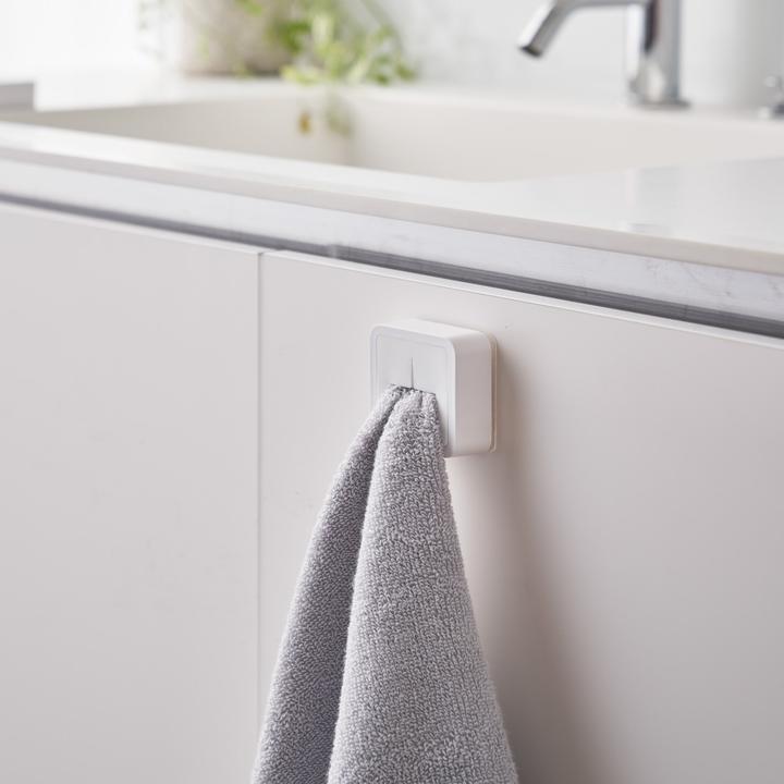 Actual product image Yamazaki TOWER adhesive hook towel rail