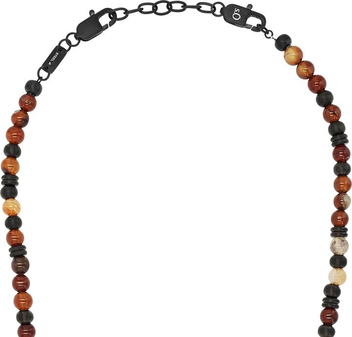 Immagine prodotto S.Oliver Halsschmuck für Herren, Edelstahl, Steel Beads, Achat (Acciaio inossidabile, 5 cm)