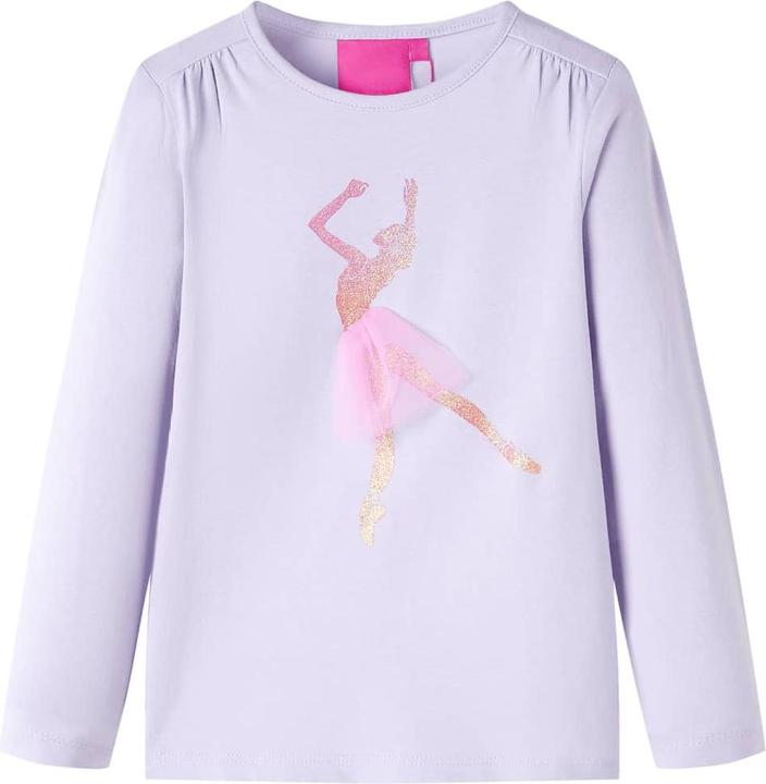 VidaXL Kinder-Langarmshirt Helllila 92,Material: 95 % Baumwolle. 5 (92)
