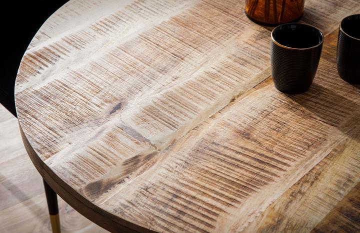 Produktbild FineBuy Esszimmertisch Esstisch 80 cm Mango Holz Massiv Küchentisch Rund Modern (80 x 80 x 75 cm)
