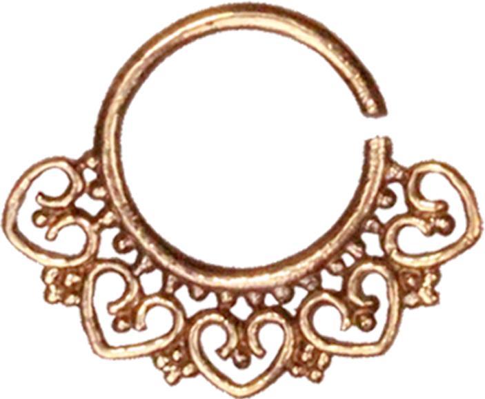 Star Piercing Micro Piercing Ring rosegold Herzen und Kugeln (Bronze, ohne Messing)