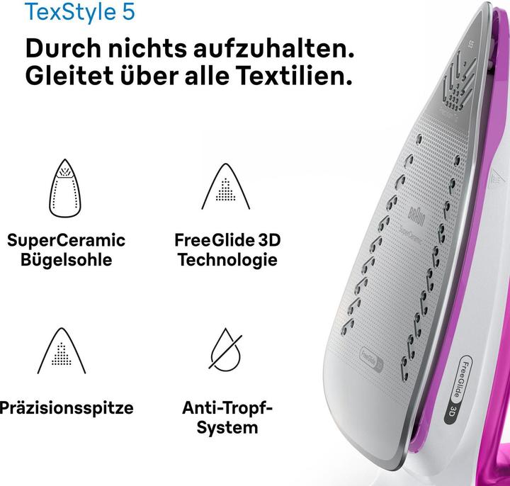Image du produit Braun SI5225PU Fer vapeur TexStyle 5, violet (2500 W, 200 g/min)