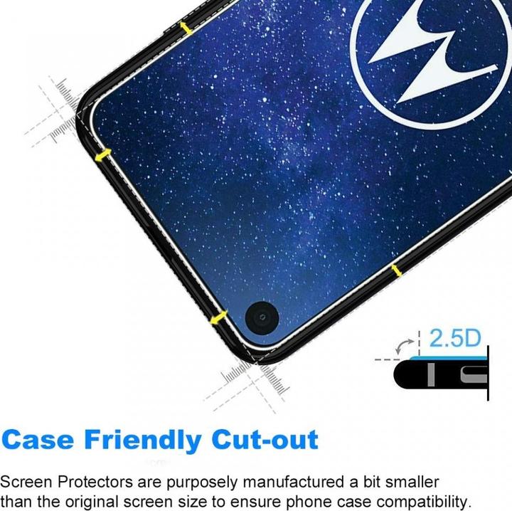 Actual product image Screenguard Motorola One Vision Protective Glass Film Case Friendly Design (1 Piece, Motorola One Vision)