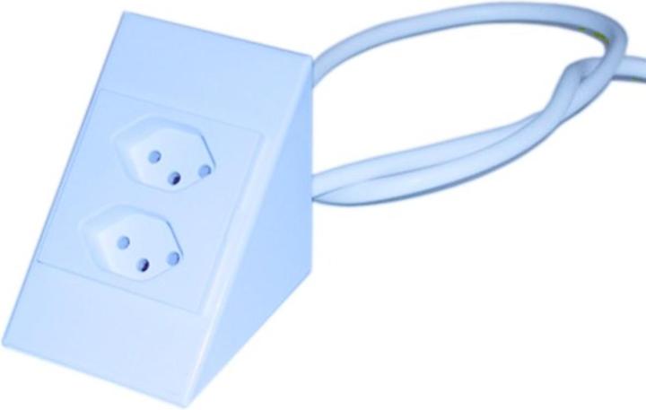 Actual product image Werkstarck Socket outlet triangle 2xT13 white, 1.4m