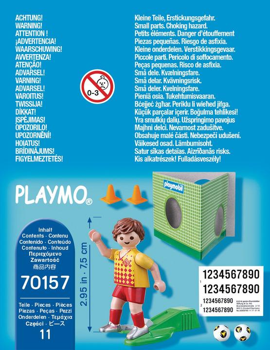 Immagine prodotto Playmobil Giocatore di calcio con il muro della porta (70157)