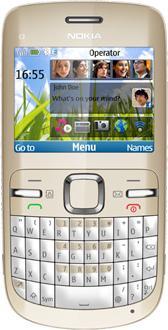 Actual product image Nokia C3-00 - German QWERTZ - Golden White (2.40", 2 Mpx)