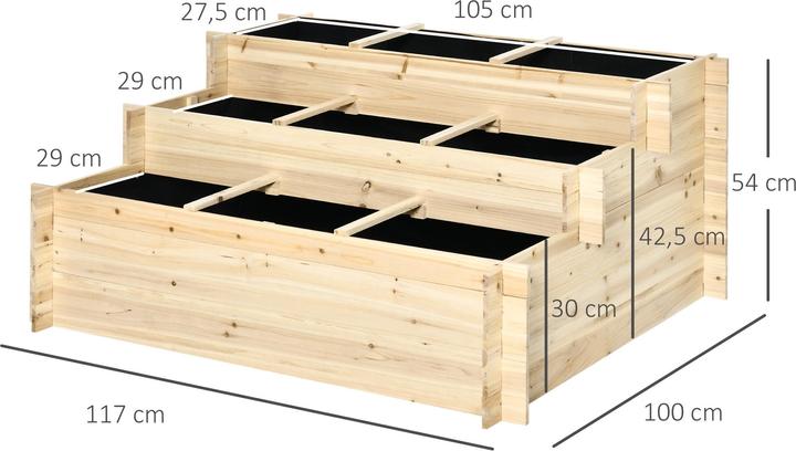 Produktbild Outsunny Treppenbeet mit 9 voneinander abgegrenzten Bereichen
