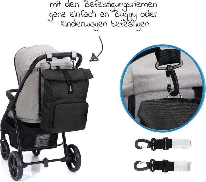 Produktbild Fillikid Wickeltaschen & Wickelrucksäcke Wickelrucksack Tokio im Rolltopstil inkl.