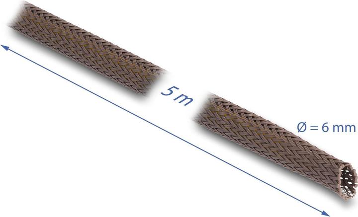 Image du produit Delock Gaine tressée anti-rongeurs, 5 m x 6 mm brun (Gaines pour câbles, 500 cm)