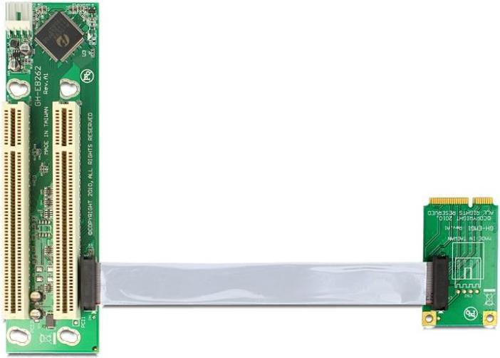 Immagine prodotto Delock Scheda riser Mini PCI Express > 2 x PCI 32 bit con cavo flessibile rivolto a sinistra