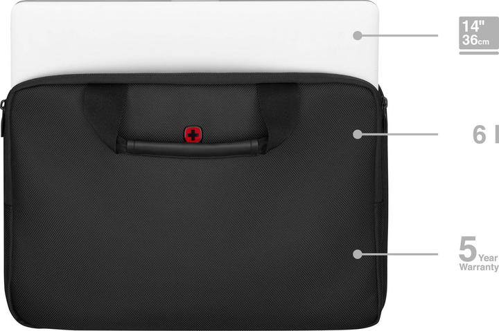 Actual product image Wenger Guyde 14, 14" Laptop Sleeve, Black, 653179 (14")