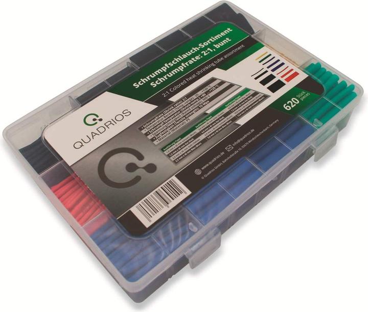 Quadrios Schrumpfschlauch-Set 2:1 - 620 tlg. - farbig (620 x)